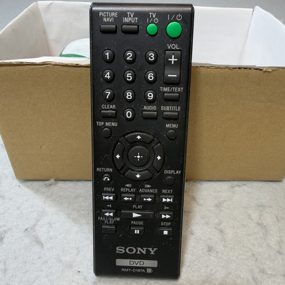 Sony RMT-D187A DVD Player Remote Control Black Genuine OEM Replacement Tested
